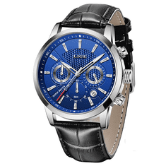Lige Pánske hodinky - strieborná/modrá - 9866-2 + darček ZADARMO