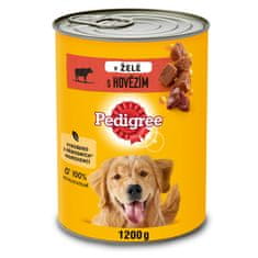 Pedigree konzerva hovädzie v želé pre dospelých psov 12 x 1,2 kg