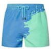 Pánske plavecké šortky meniace farbu – modro-zelená, S | SWITCHOPS