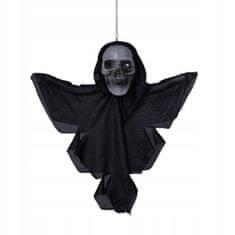 Korbi Závesná ozdoba hlavy lebky, strašidelná halloweenová dekorácia, čierna