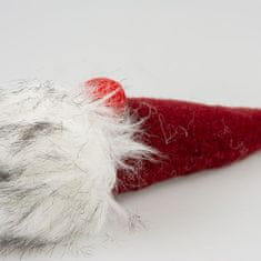 Duvo+ Vianočná hračka pre mačky- červený škriatok s praskavým zvukom 5x5,5x18cm