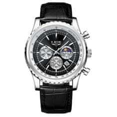 Lige Pánské hodinky - 8989-7 silver black + darček ZADARMO