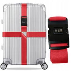 Korbi Cestovný upínací bezpečnostný pás na batožinu, Červená