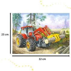 WOWO Puzzle CASTORLAND Forest Site - Traktor s Drapákom, 60 Dielikov, pre Deti 5+ Rokov