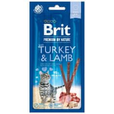 Brit Pochúťka Premium by Nature Cat morka a jahňa, tyčinky 3ks