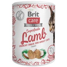 Brit Pochúťka Care Cat Snack Superfruits jahňa 100g