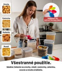 Deco Haus Nádoby na skladovanie - opakovane použiteľné nádoby na skladovanie potravín so vzduchotesným vekom do kuchyne - plast bez BPA - sada 24 kusov - čierna