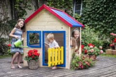 Drevený záhradný domček s farebným lemovaním 10110