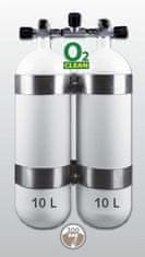 EUROCYLINDER fľaša "dvojča" 2 x 10 L 300 bar s manifoldom a obručami