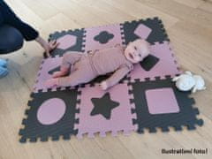 BabyDan Hracia podložka puzzle Geometrické tvary, blue 90x90 cm