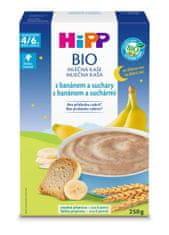 HiPP BIO Mliečna kaša na dobrú noc s banánom a suchármi od uk. 4-6. mesiaca, 6 x 250g