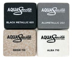 Aquasanita Granitový jedno-dřez Quadro 565 Barvy: černá, bílá, písková, šedá - alumetallic