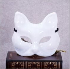 Korbi Biela plastová maska mačky na maľovanie
