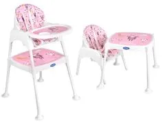 Aga Detská jedálenská stolička 3v1 ružová