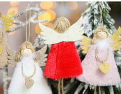 Korbi Závesná vianočná dekorácia anjel, Z5 červená