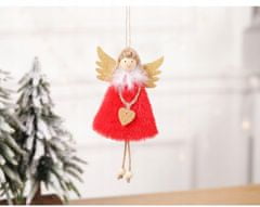 Korbi Závesná vianočná dekorácia anjel, Z5 červená