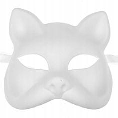 Korbi Biela plastová maska mačky na maľovanie