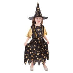 Kostým čarodejnice zlatá veľ. M EKO (117-128 cm) - 6-8 rokov - Halloween
