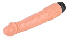Vibrabate Veľký klasický vibrátor v telovej farbe s ohybným penisom