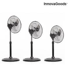 InnovaGoods Oscilačný stojanový ventilátor, 360° rotácia, 60 W, čierny
