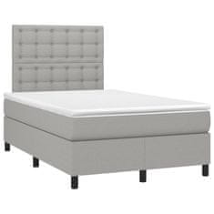 shumee Boxspring posteľ s matracom bledosivá 120x200 cm látka