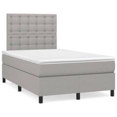 shumee Boxspring posteľ s matracom bledosivá 120x200 cm látka