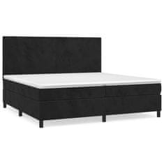 shumee Posteľný rám boxspring s matracom čierny 200x200 cm zamat