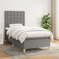 Petromila vidaXL Boxspring posteľ s matracom tmavosivá 90x200 cm látka