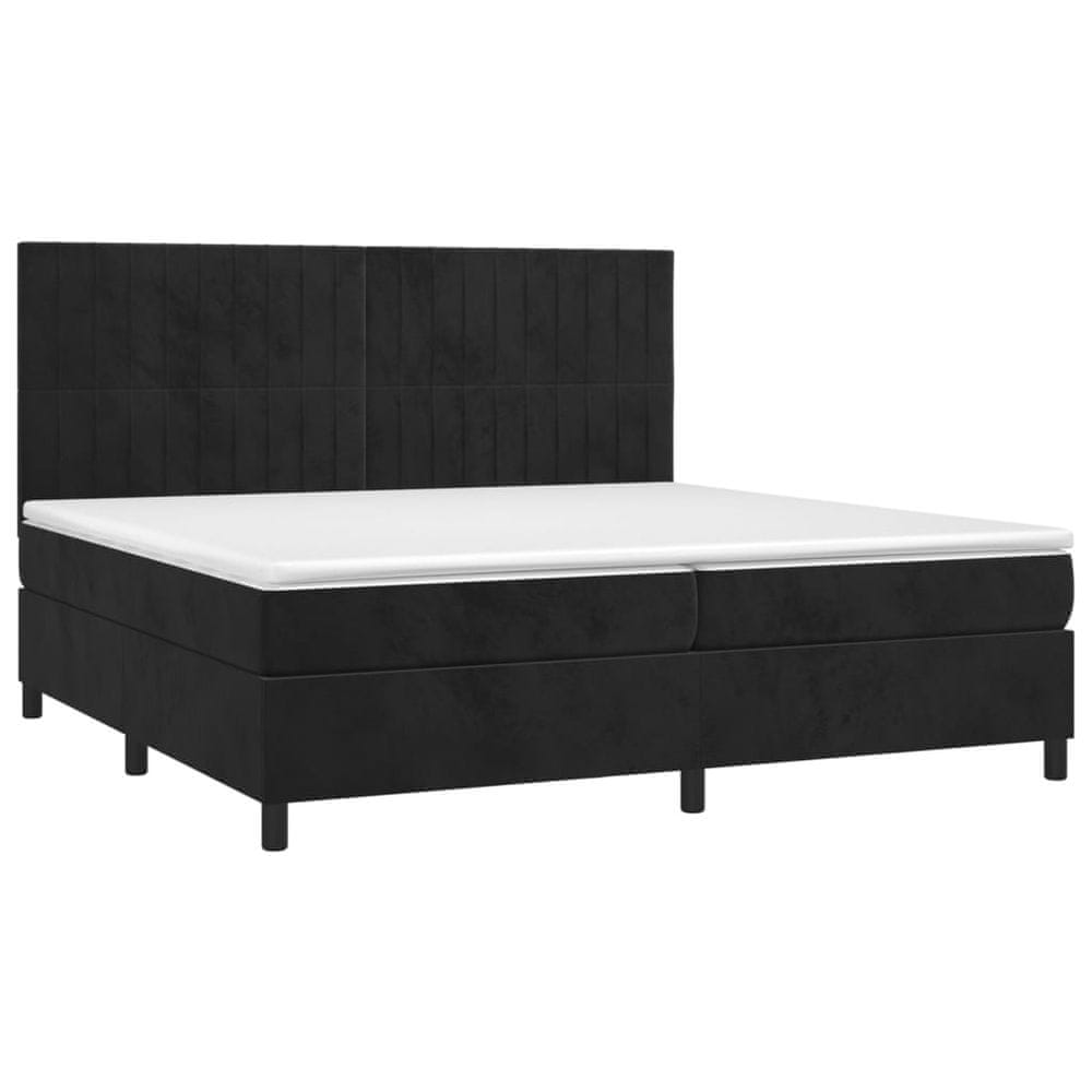 Vidaxl Posteľný rám boxspring s matracom čierny 200x200 cm zamat