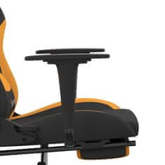 Petromila vidaXL Herná masážna stolička s podnožkou čierna a oranžová látková