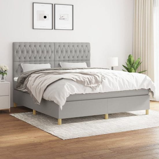 Petromila vidaXL Boxspring posteľ s matracom bledosivá 180x200 cm látka