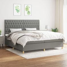 shumee Boxspring posteľ s matracom tmavosivá 200x200 cm látka