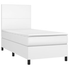 Petromila vidaXL Boxspring posteľ s matracom biela 90x190 cm umelá koža