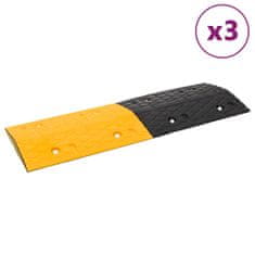 shumee Spomaľovače 3 ks žlto-čierne 97x32.5x4 cm guma