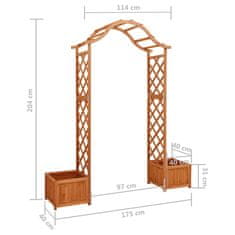 Vidaxl Záhradná pergola s kvetináčom jedľový masív