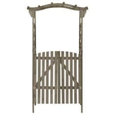 Vidaxl Pergola s bránkou 116x40x204 cm sivá masívne jedľové drevo