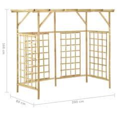 Vidaxl Záhradná pergola pre tri koše impregnovaná borovica