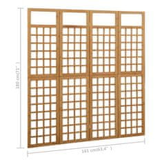 Petromila vidaXL 4-panelový paraván/mriežka masívne jedľové drevo 161x180 cm
