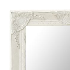 Vidaxl Nástenné zrkadlo v barokovom štýle 60x100 cm biele