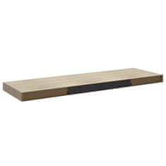 Vidaxl Plávajúce nástenné police 4 ks, dubové 80x23,5x3,8 cm, MDF