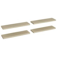 Petromila vidaXL Plávajúce nástenné police 4 ks, dubové 90x23,5x3,8 cm, MDF