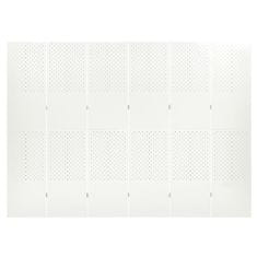 Vidaxl Paraván so 6 panelmi, biely 240x180 cm oceľ