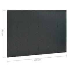 Vidaxl Paraván so 6 panelmi, antracitový 240x180 cm oceľ