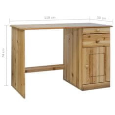 Vidaxl Stôl so zásuvkami 110x50x74 cm borovicový masív