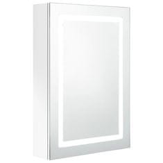 Petromila vidaXL Kúpeľňová skrinka s LED a zrkadlom, lesklá biela 50x13x70 cm