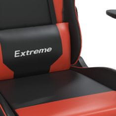 Vidaxl Herná stolička s podnožkou čierna a červená umelá koža