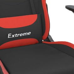 Petromila vidaXL Herná masážna stolička s podnožkou čierna a červená látková