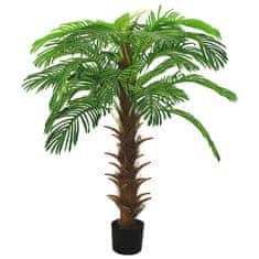 Vidaxl Umelá palma Cycas s kvetináčom 140 cm zelená