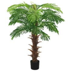 Petromila vidaXL Umelá palma Cycas s kvetináčom 140 cm zelená