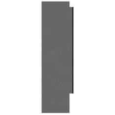 Petromila vidaXL Kúpeľňová zrkadlová skrinka 80x15x60 cm MDF lesklá sivá